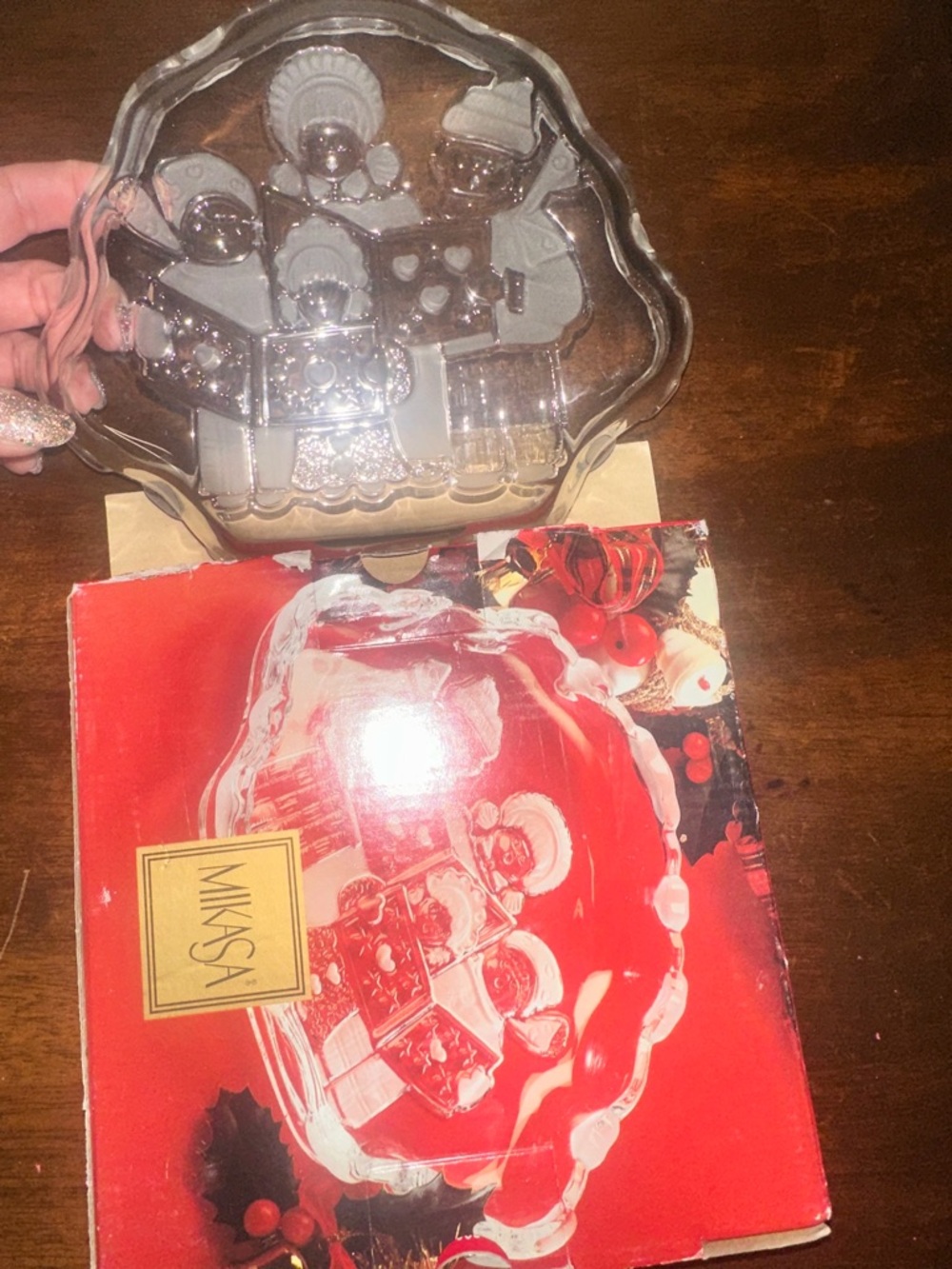 Mikasa Clear Glass Cherub Trio Candy Dish